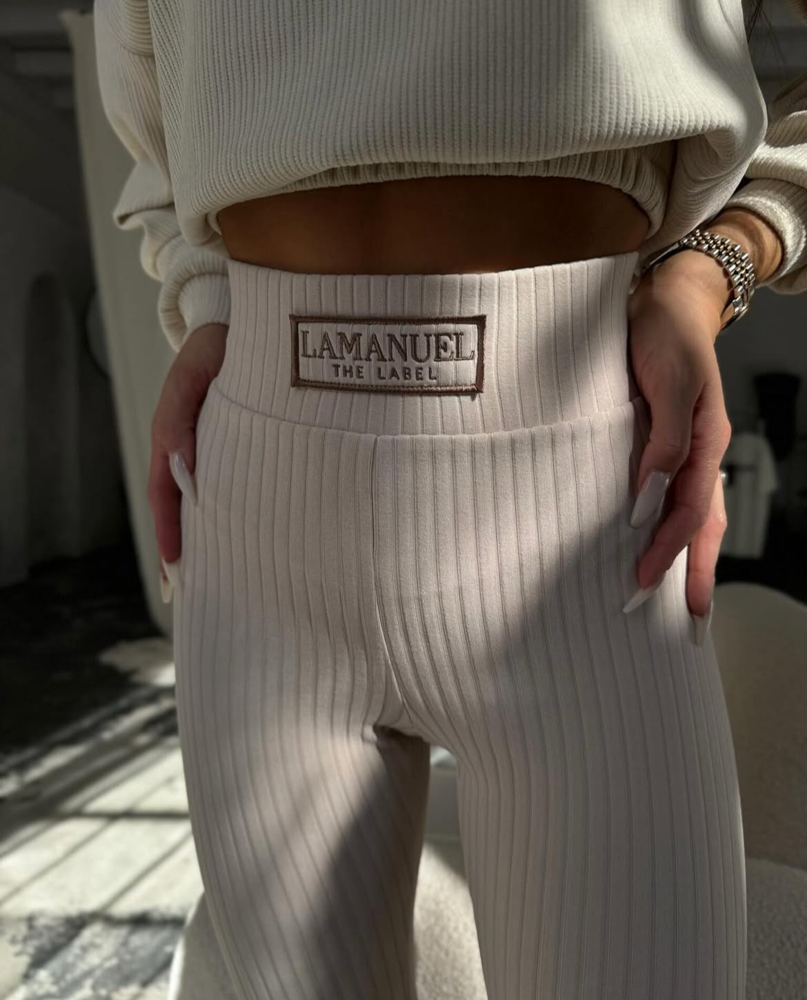 Legginsy La Manuel Soft touch jasny beż